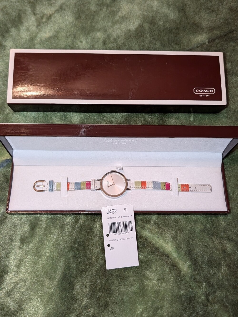 COACH Perry Leather Strap Watch Multi Color VGUC